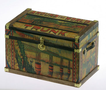 Dollhouse Miniature Lithograph Wooden Trunk Kit, Bliss Travel